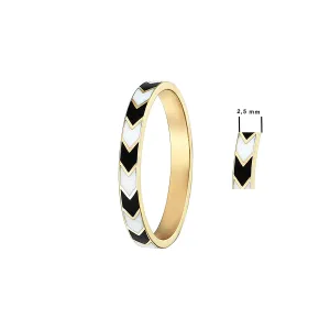 14K Solid Gold Duet Ring with Enamel x Piano