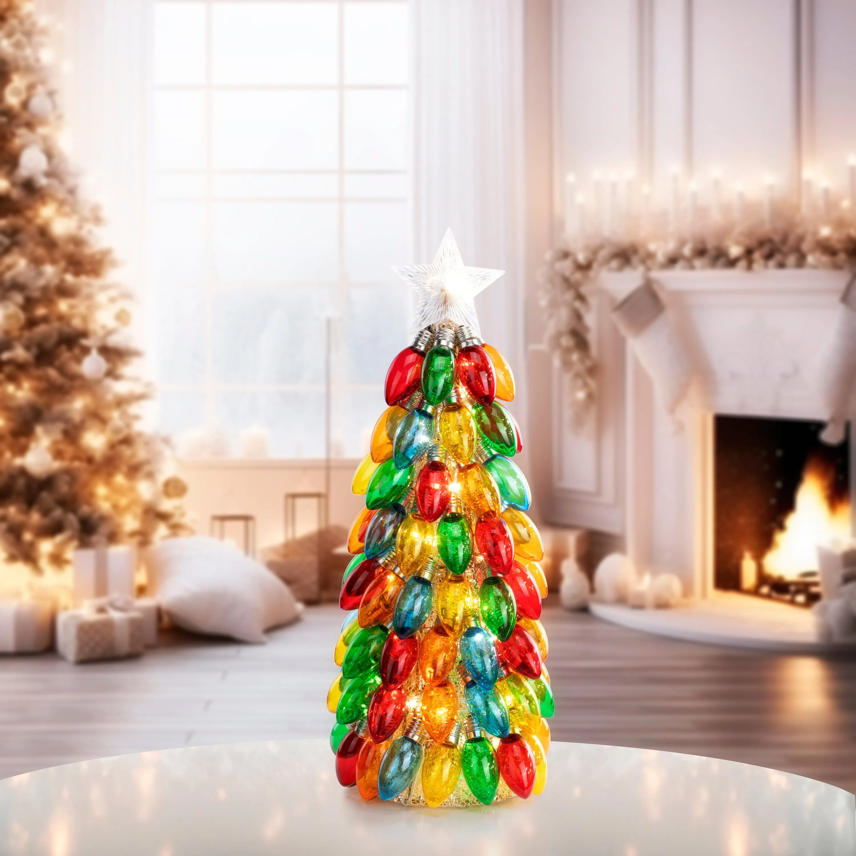 18 in. Retro C9 Bulb Tree - Multi-Color