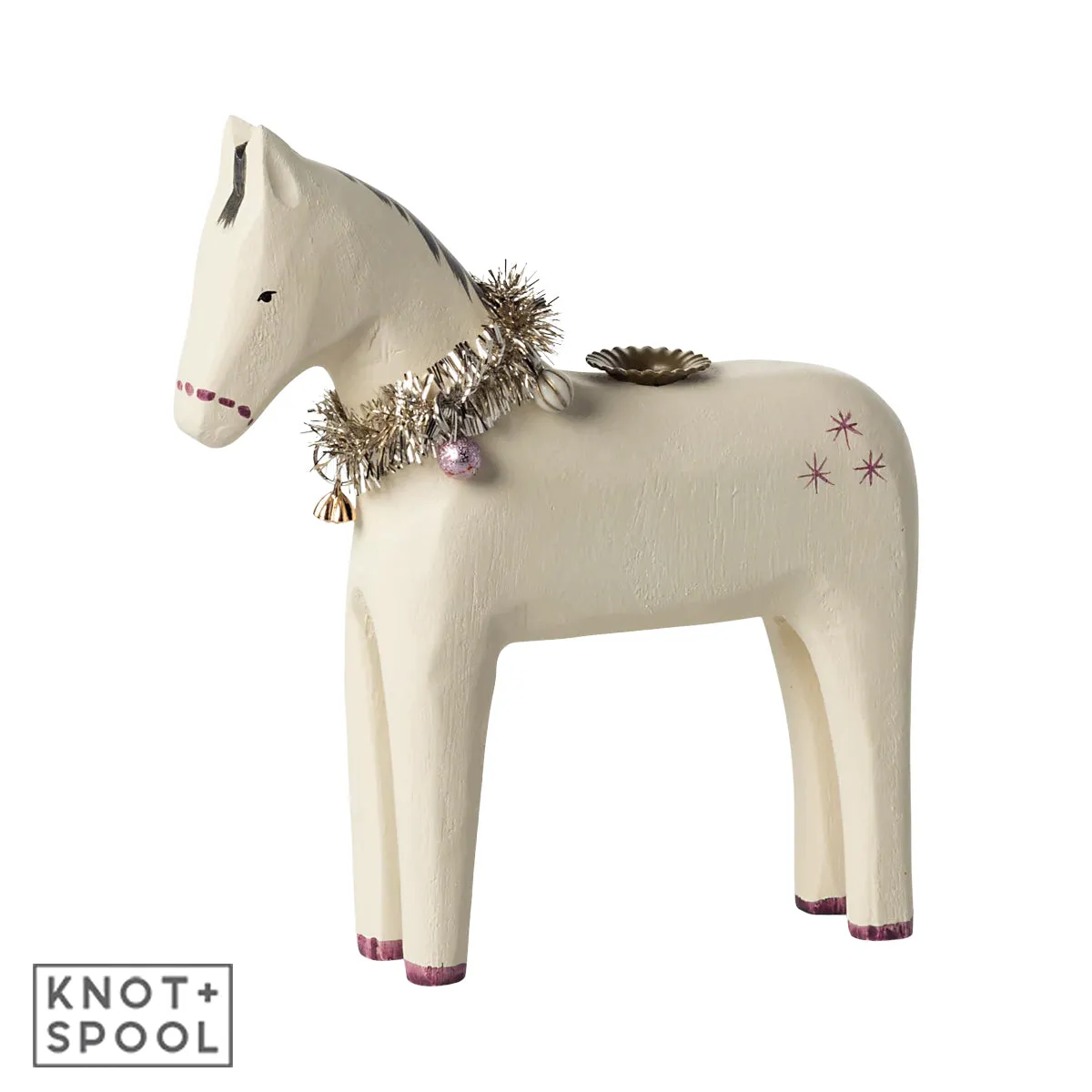 2024 Maileg Small Wooden Horse Candle Holder