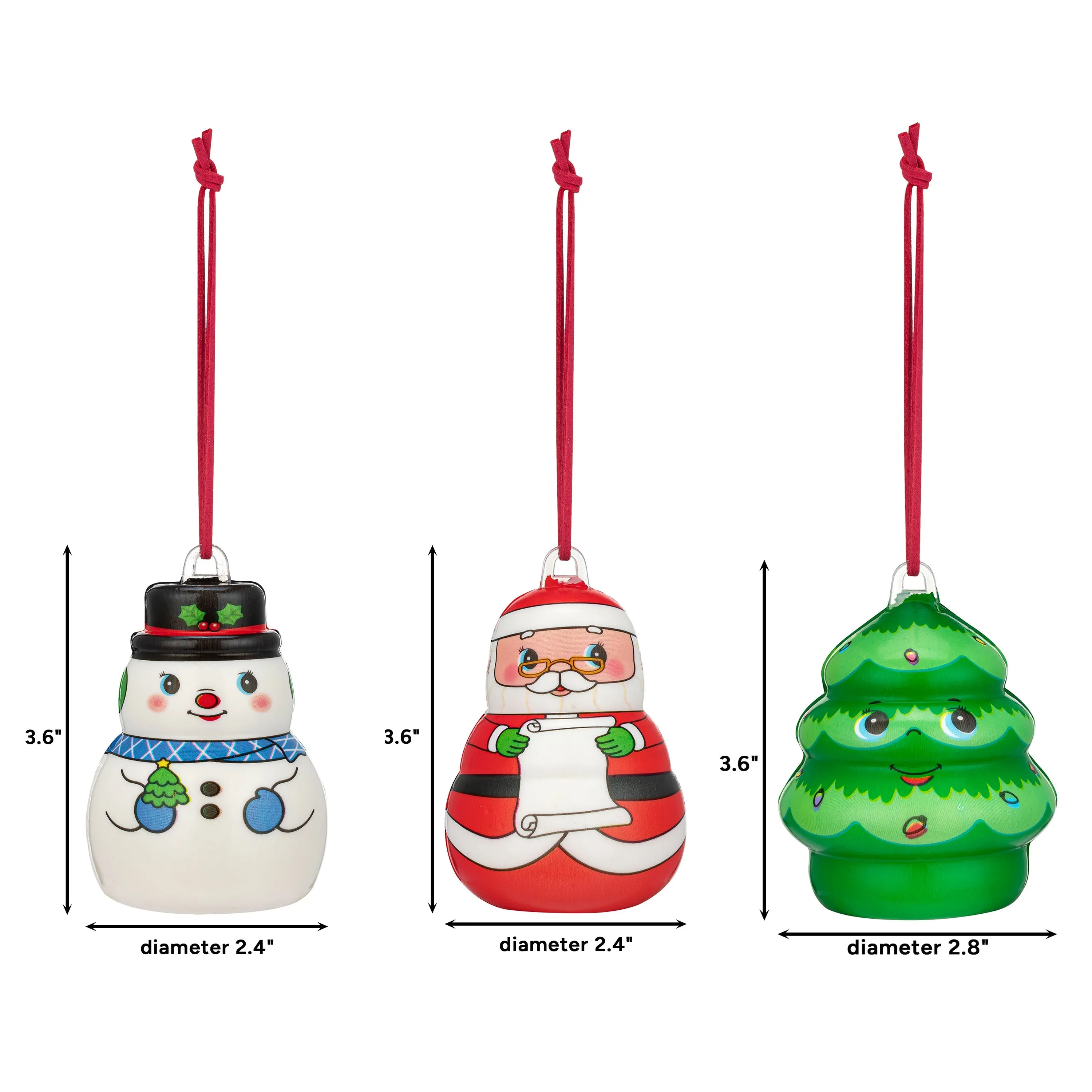 3 in. Set of 3 Musical Marshmellodies Ornaments