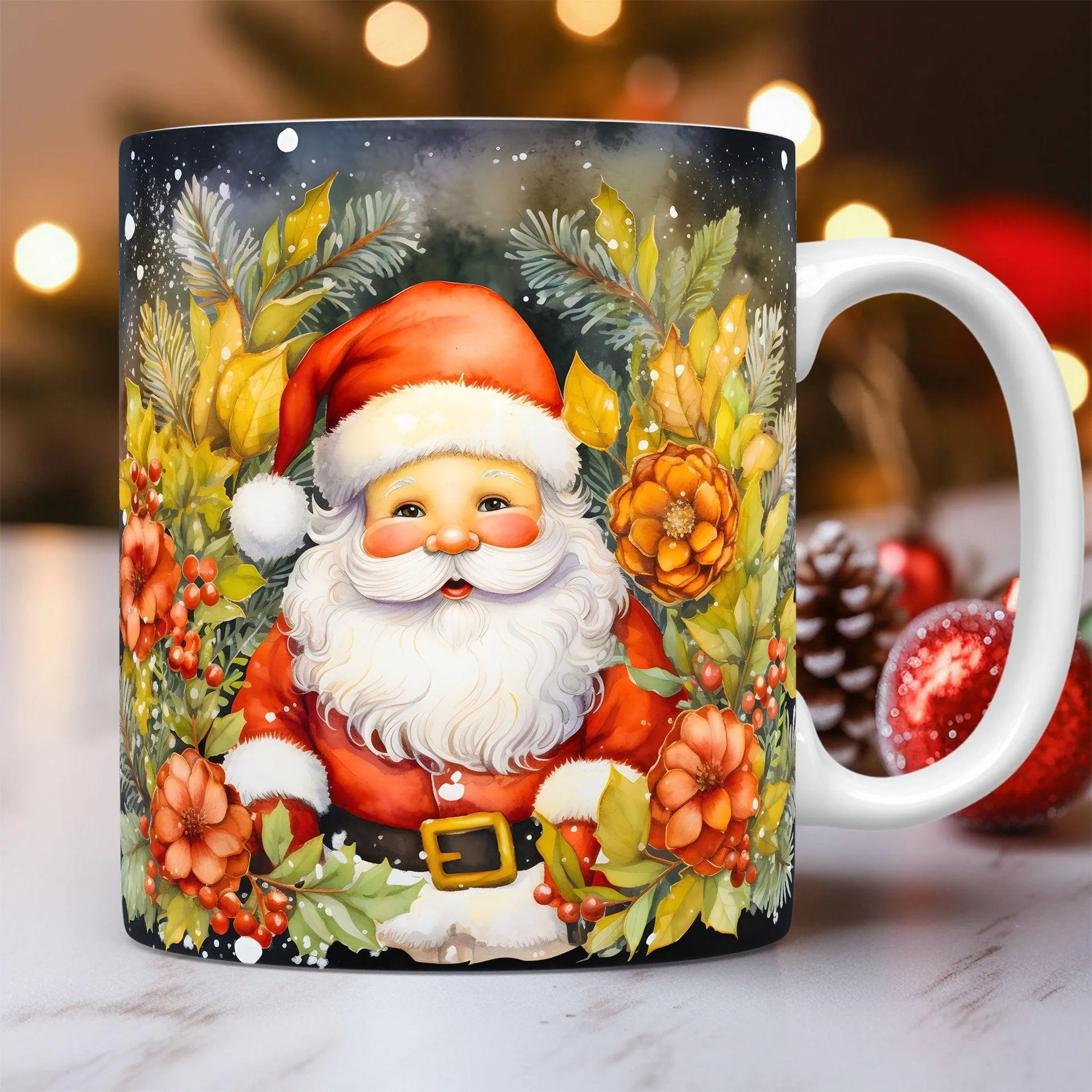 3D Christmas Ceramic Mug Snowman & Santa Coffee Cup Gift for Kids & Adults