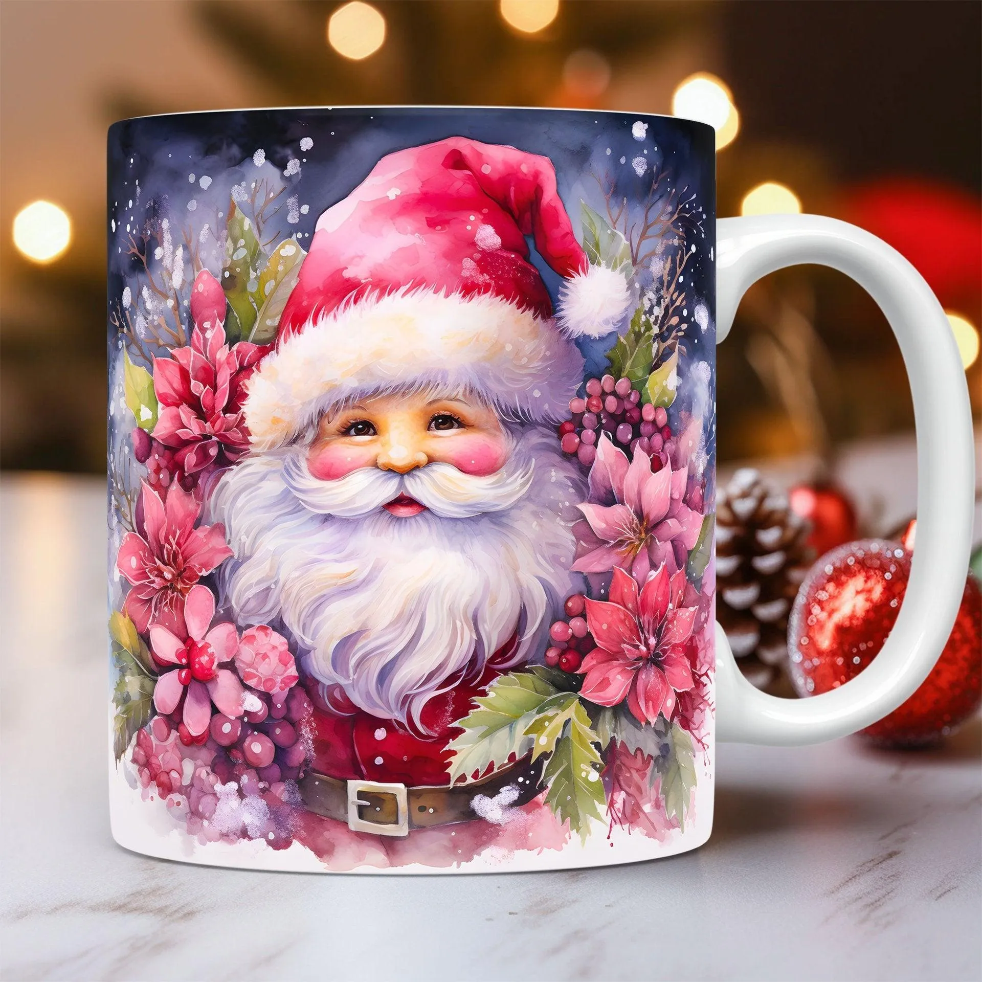 3D Christmas Ceramic Mug Snowman & Santa Coffee Cup Gift for Kids & Adults