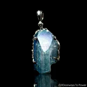 Aqua Aura Danburite Quartz Crystal Pendant .925 SS