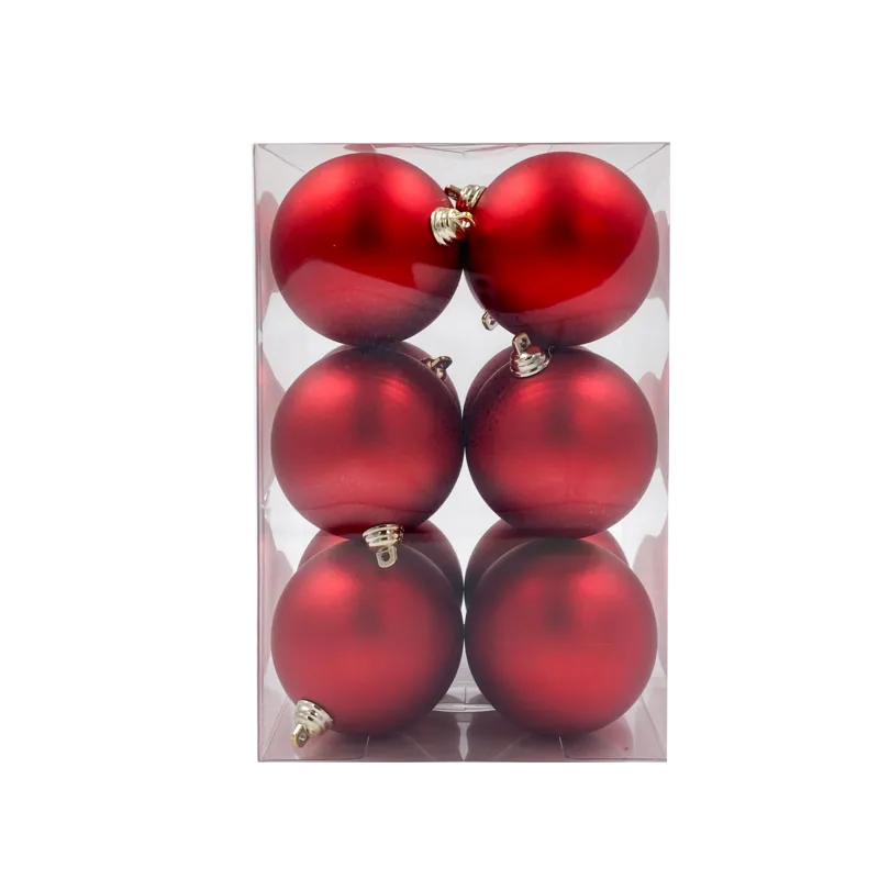 Bauble Matte Red 70mm - 12 Pack