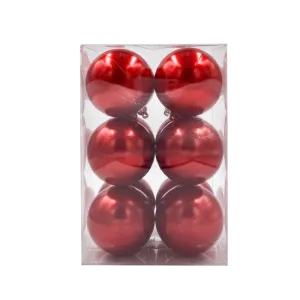 Bauble Outdoor UV Stable Red 70mm - 12 Pack