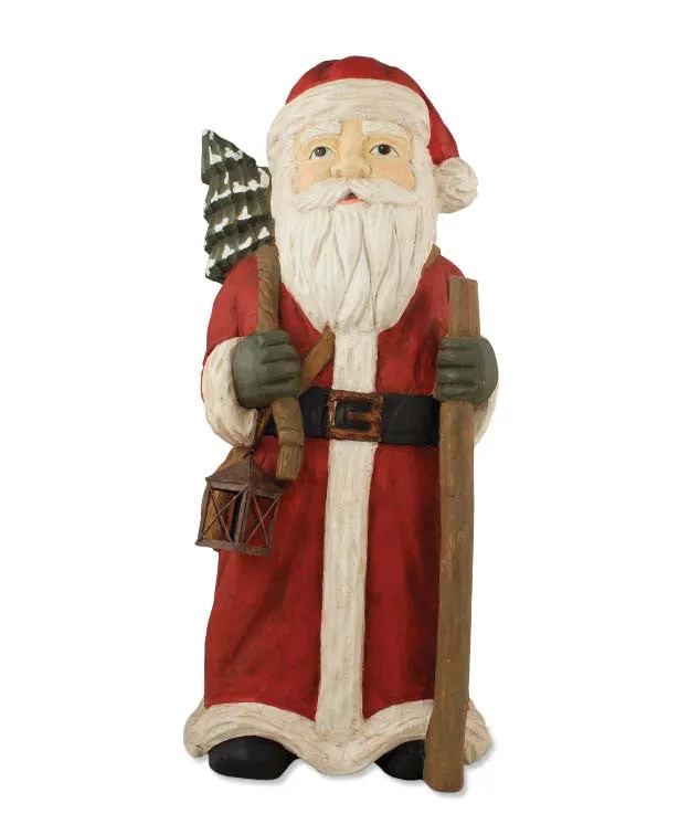 Bethany Lowe Santa with Staff, Red - 20" Tall