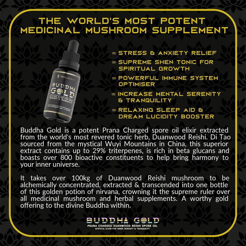 Buddha Gold Reishi Spore Oil - 30ml (60 Servings)