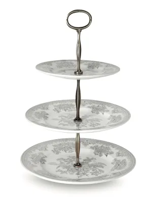 Burleigh UK- Asiatic Pheasant- Dove Grey- 3 Tiered Cake Stand