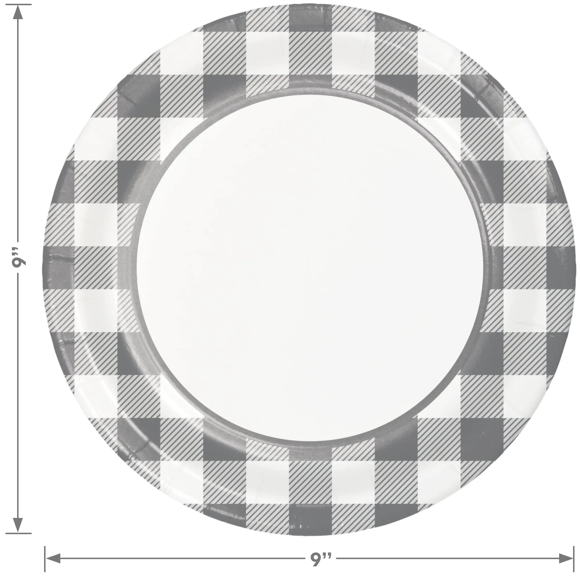 Christmas Party Gray Plaid Check Paper Dinner Plates, Merry Christmas Holly Lunch Napkins & Forks