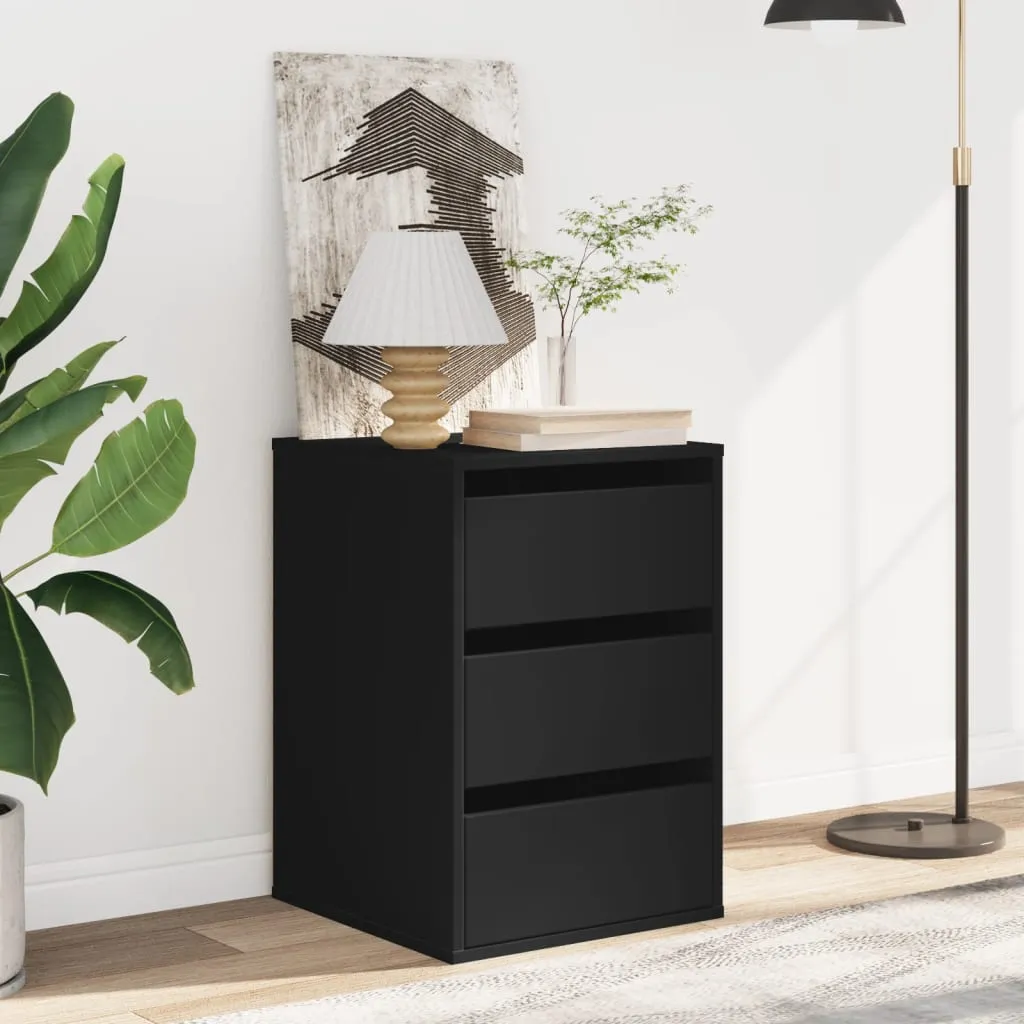 Corner Chest of Drawers Black 40x41x58 cm Engineered Wood