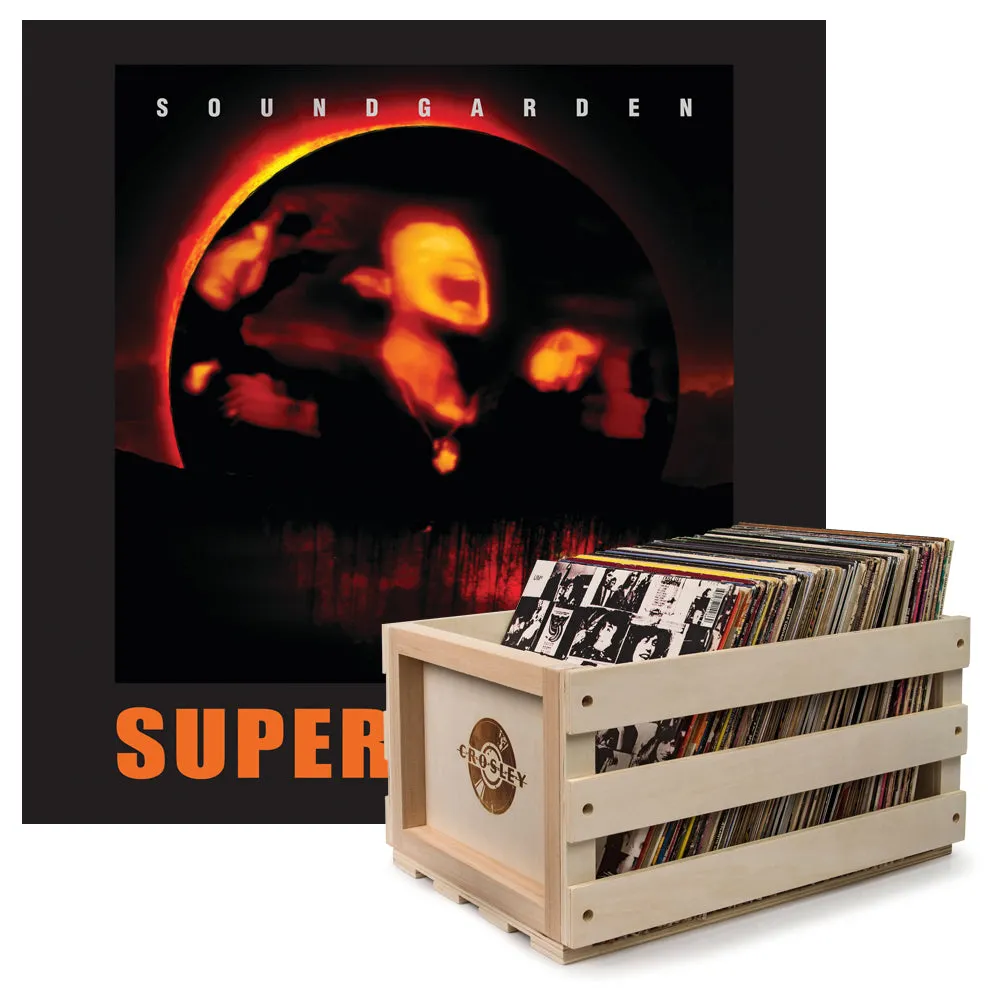 Crosley Record Storage Crate & Soundgarden Superunknown - Double Vinyl Album Bundle