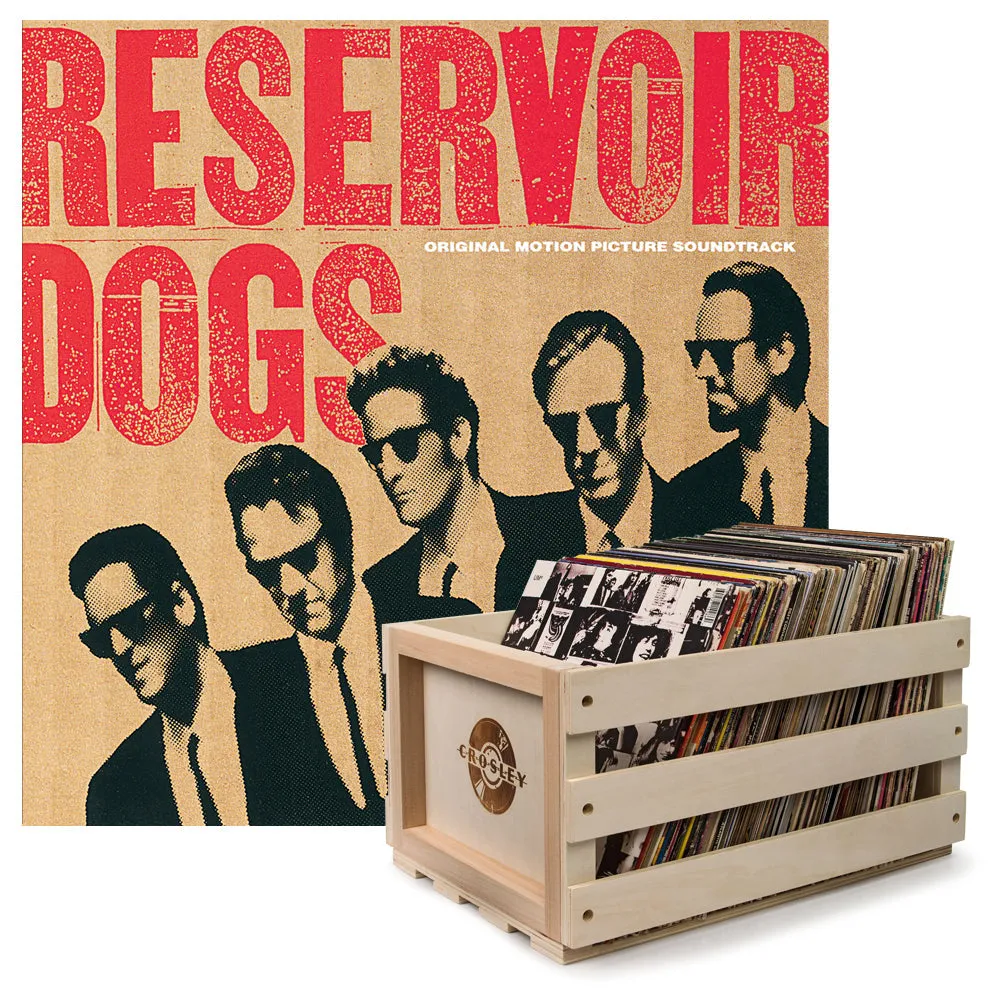 Crosley Record Storage Crate &  Soundtrack Reservoir Dogs - Vinyl Album Bundle