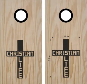 Cross Christian Life Cornhole Board Vinyl Decal Sticker CHR04