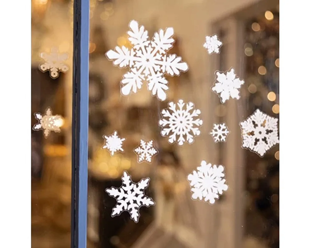 Decoris 40cm White Snowflake Window Stickers