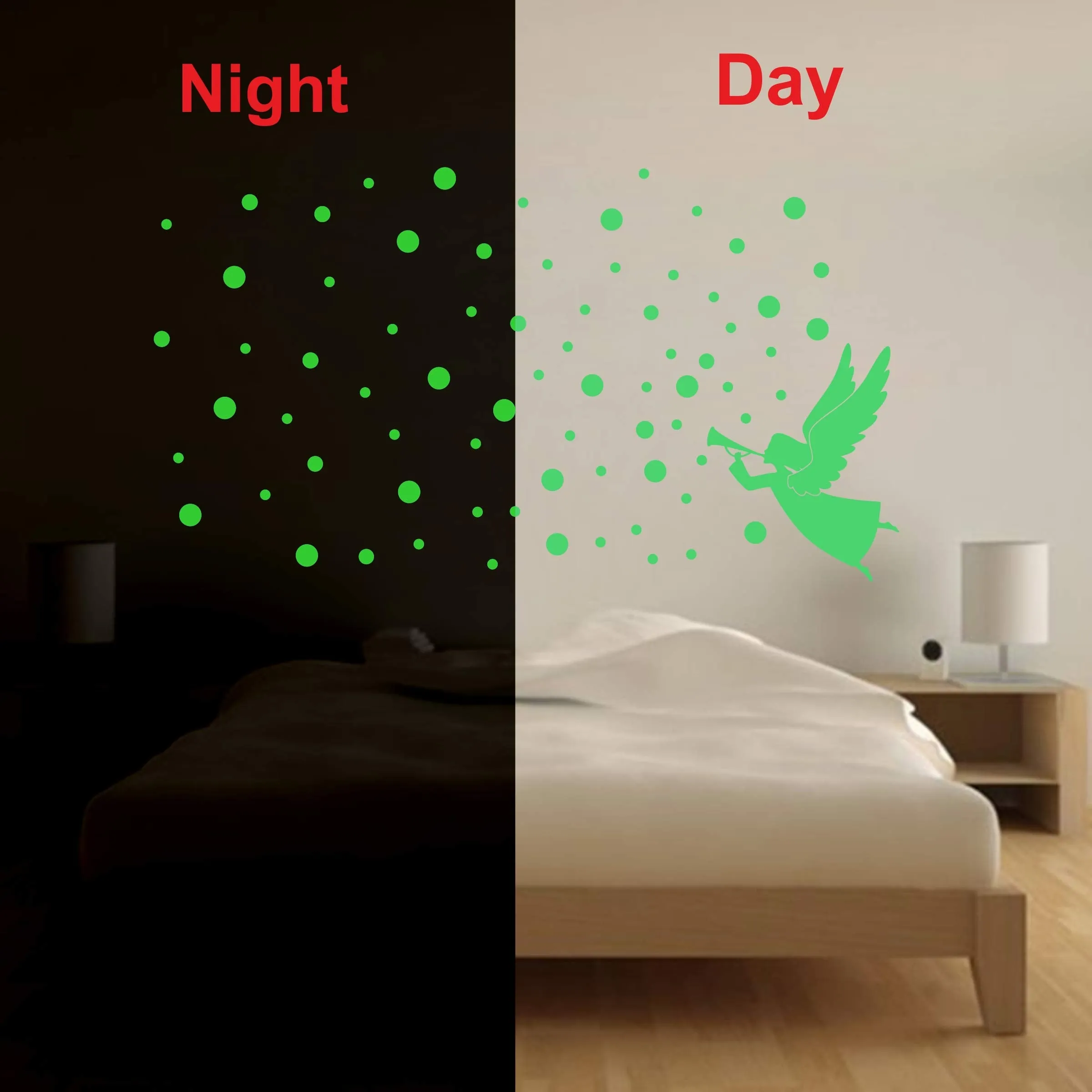 DreamKraft Glow in The Dark Decorative Radium Sticker for Home Decoration, Kids Room Vinyl (Green, 20x20 cm)