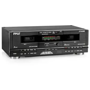 Dual Cassette Deck | Music Recording Device with RCA Cables.