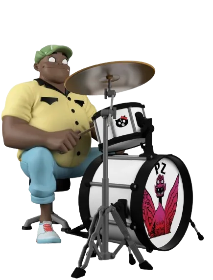 Gorillaz Russel Song Machine 9 Music Figure Art Toy by SuperPlastic