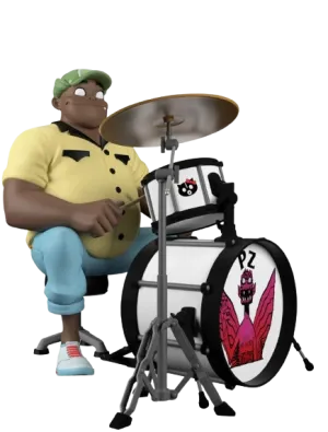 Gorillaz Russel Song Machine 9 Music Figure Art Toy by SuperPlastic