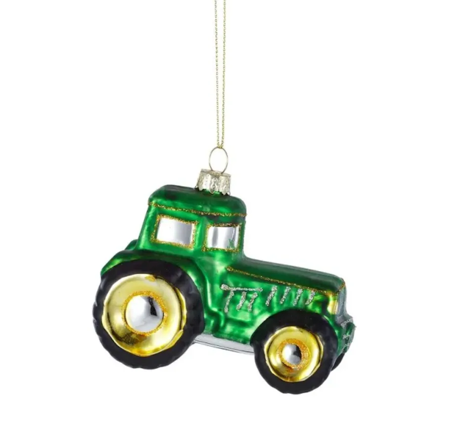 Green John Deere Tractor Ornament