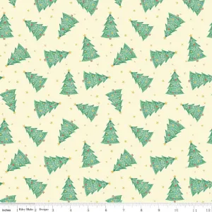 Holiday Cheer Trees Vanilla Yardage - My Mind’s Eye | Riley Blake Designs, SKU: C13612-VANILLA