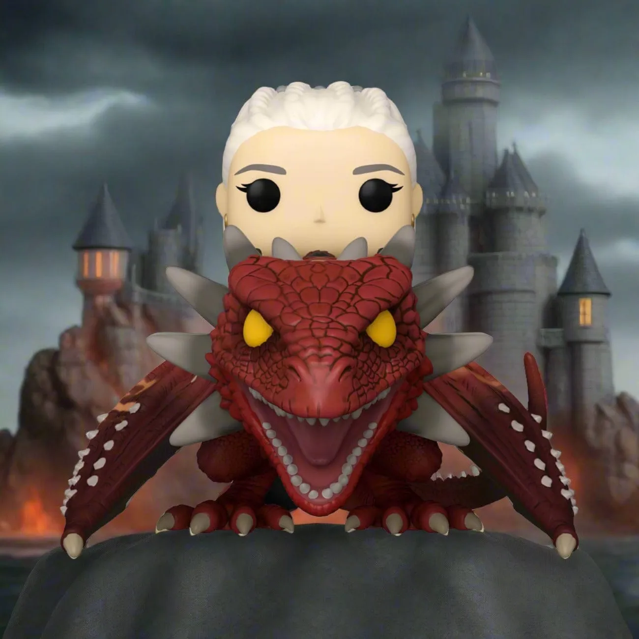 House of the Dragon POP! Rides Deluxe Vinyl Rhaenys Targaryen with Meleys 9 cm