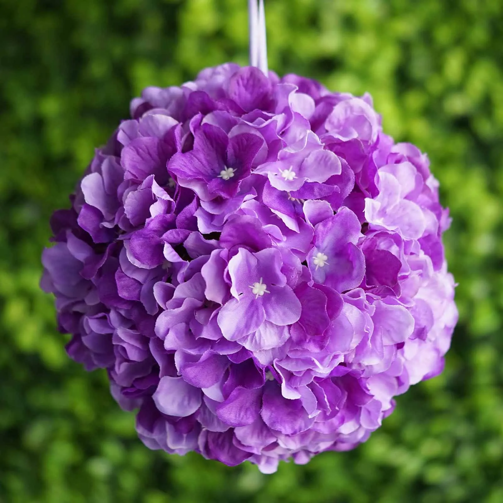 Hydrangea Kissing Ball Artificial Silk Flowers - Purple - 4 pack