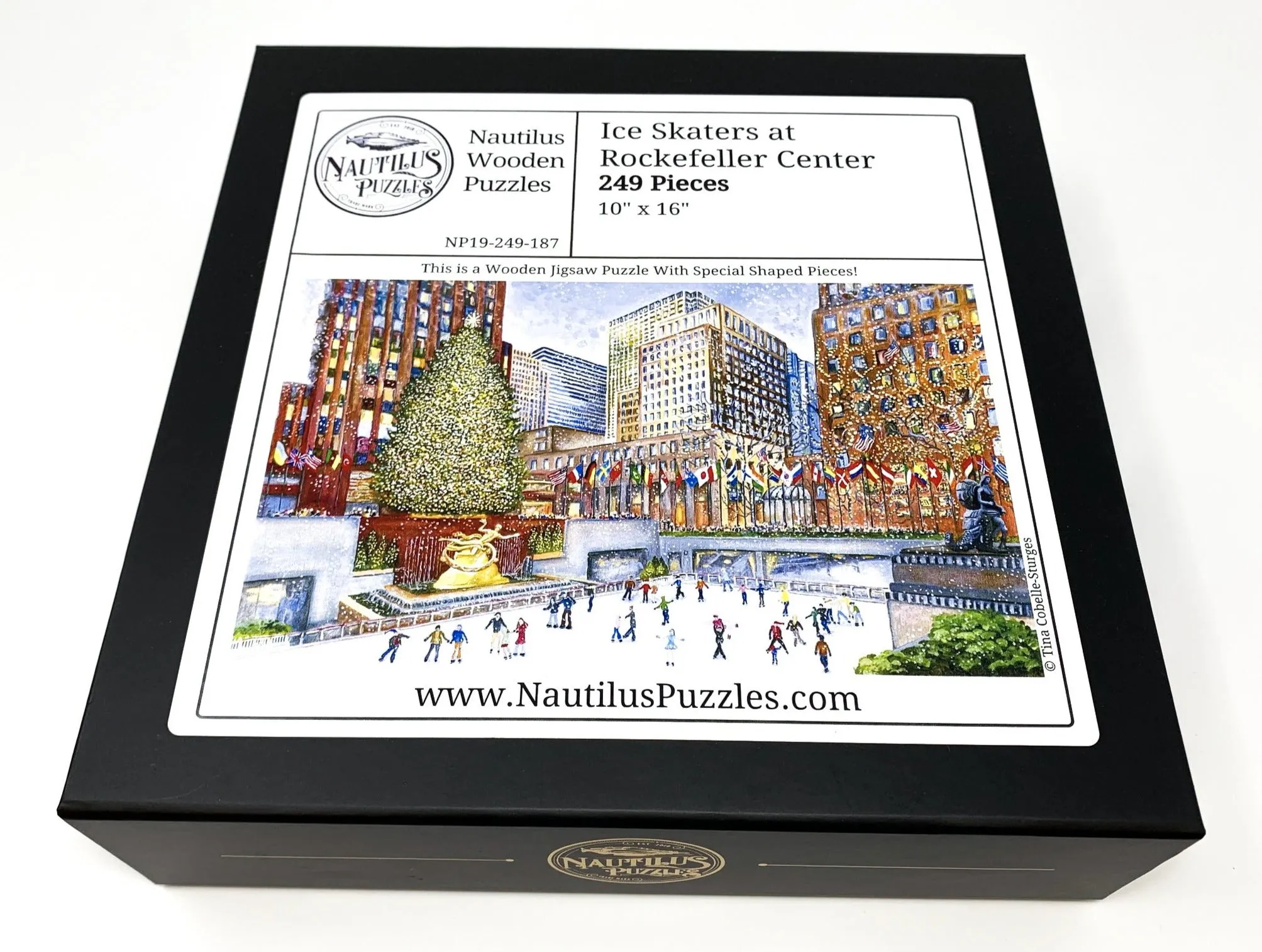 Ice Skaters at Rockefeller Center (249 Piece Wooden Christmas Puzzle)