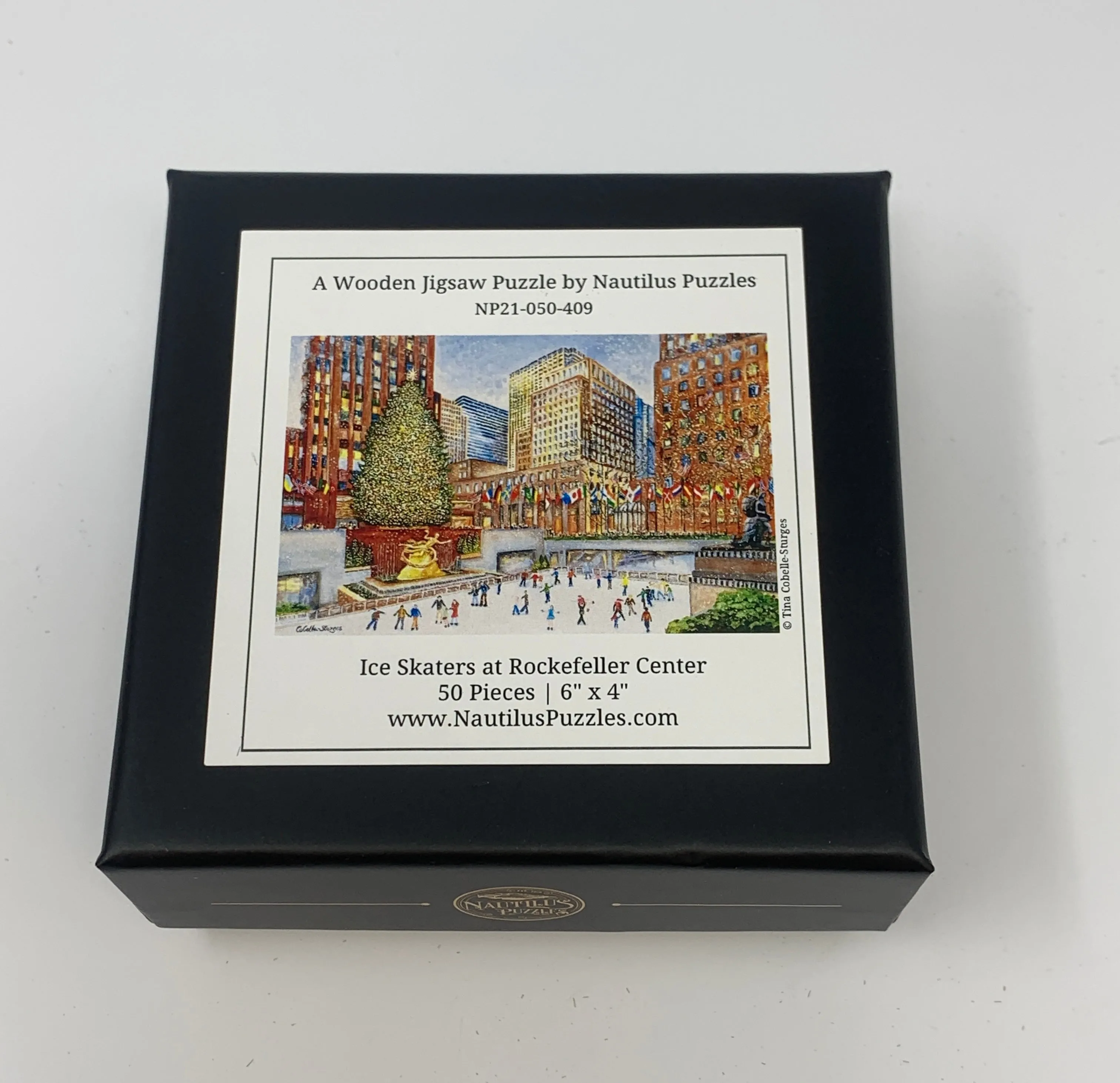 Ice Skaters at Rockefeller Center - 50 Piece MINI Wooden jigsaw Puzzle