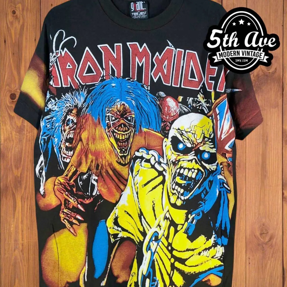 Iron Maiden: All-Over Print Single Stitch t shirt with Iconic Artwork