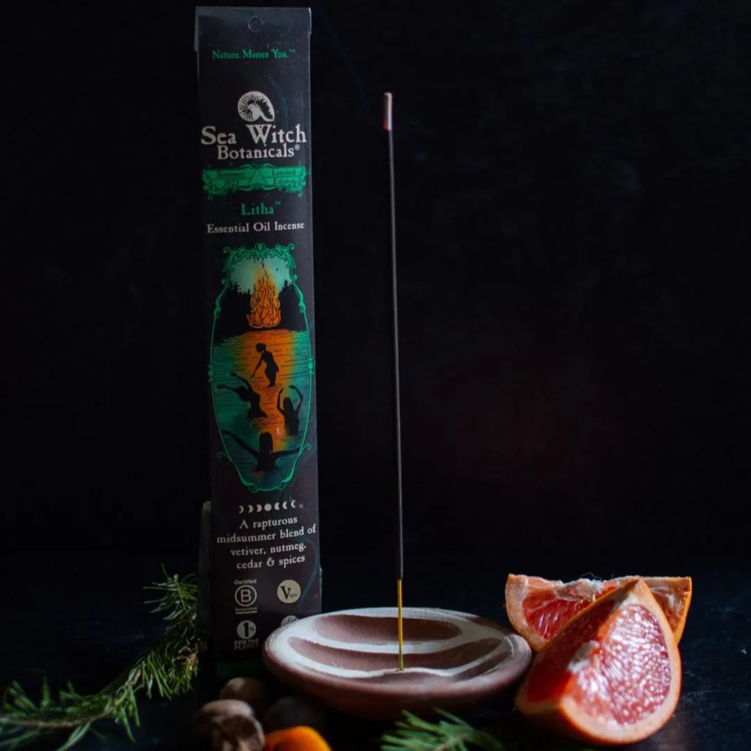 Litha Incense: with All-Natural Vetiver, Nutmeg, Cedar, & Spices