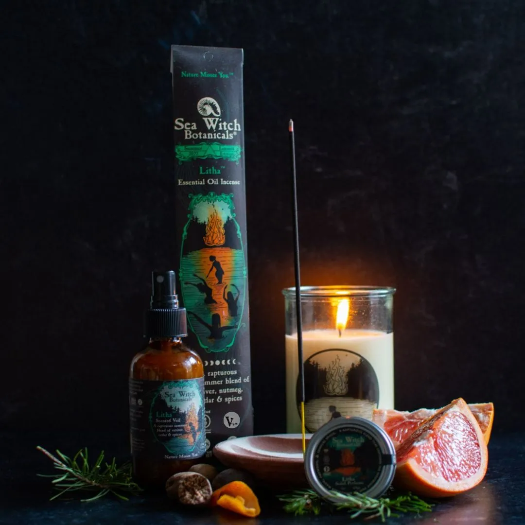 Litha Incense: with All-Natural Vetiver, Nutmeg, Cedar, & Spices