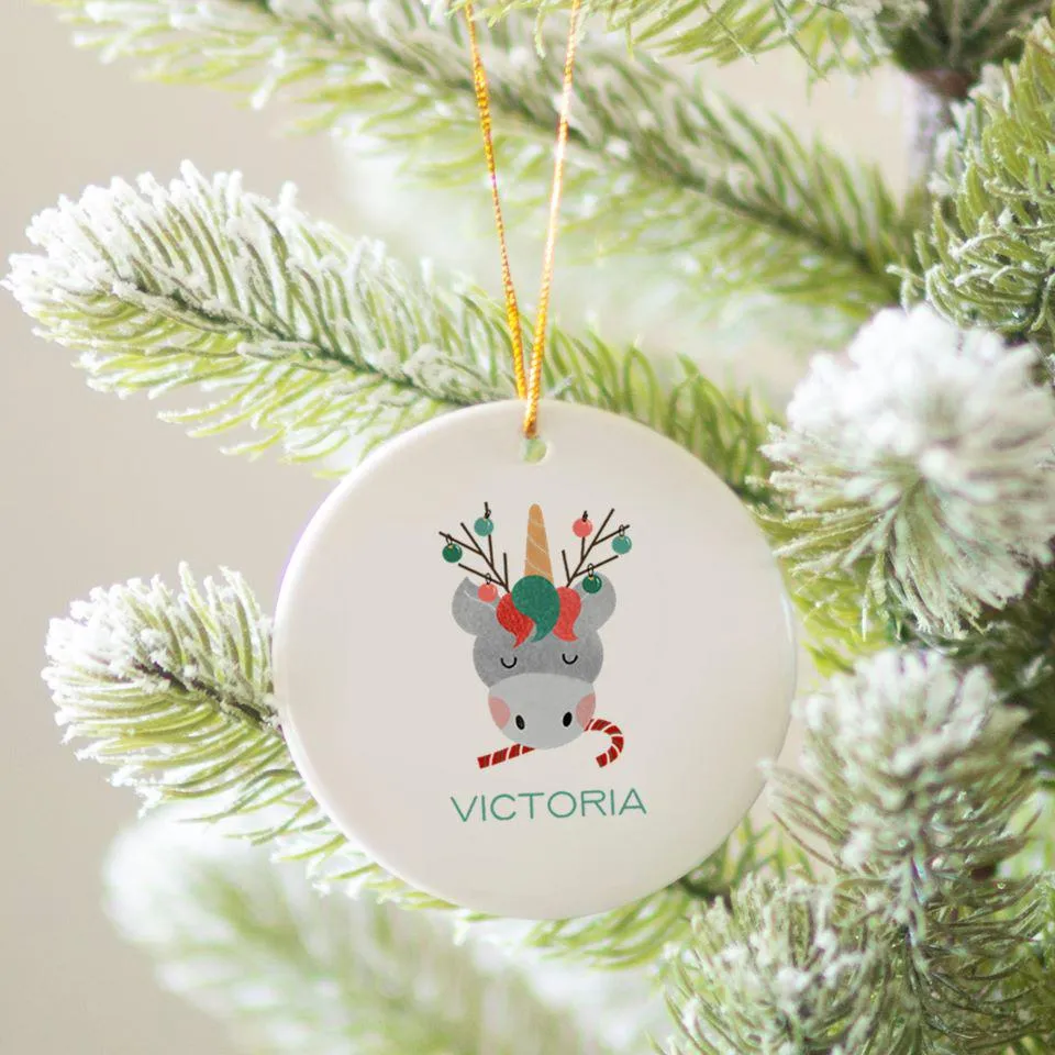 Personalized Kid's Christmas Ceramic Ornament