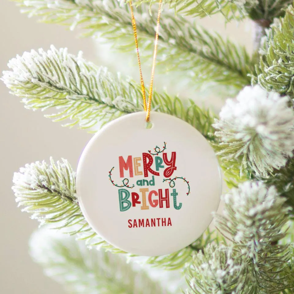 Personalized Kid's Christmas Ceramic Ornament