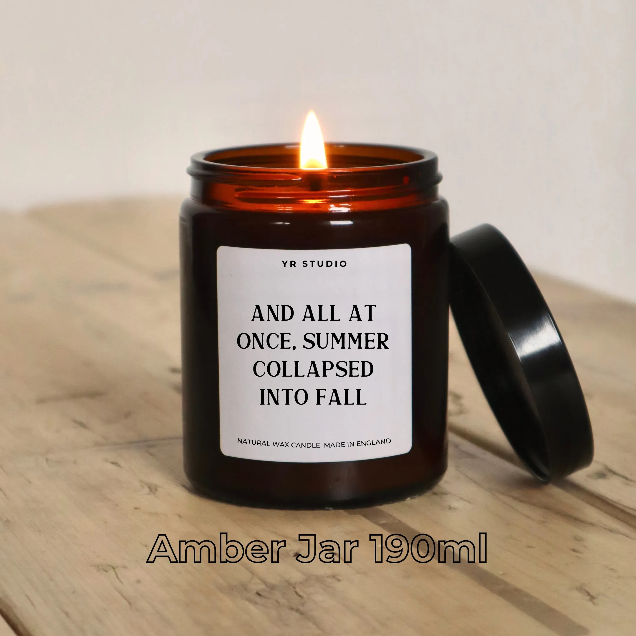 "And all to once Summer collapsed into Fall..." Quote Candle