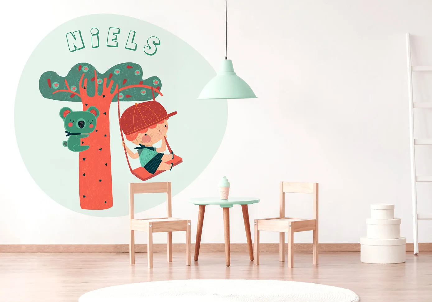 "Boy and baby koala" wall sticker