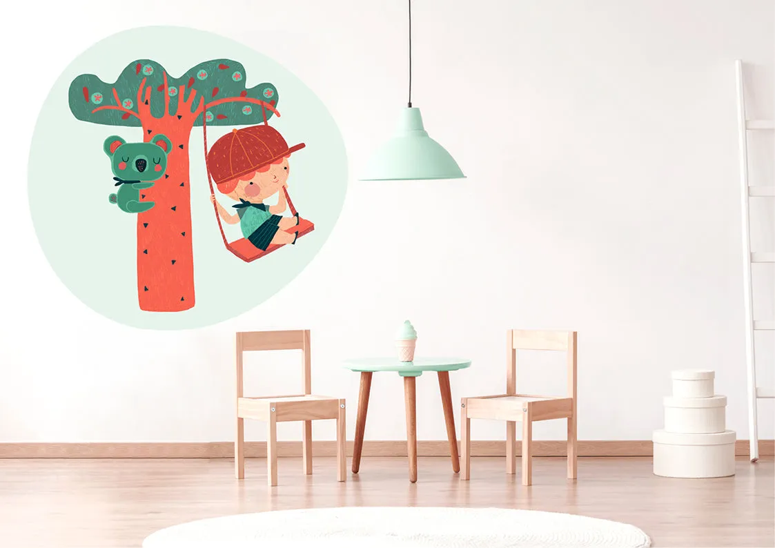 "Boy and baby koala" wall sticker