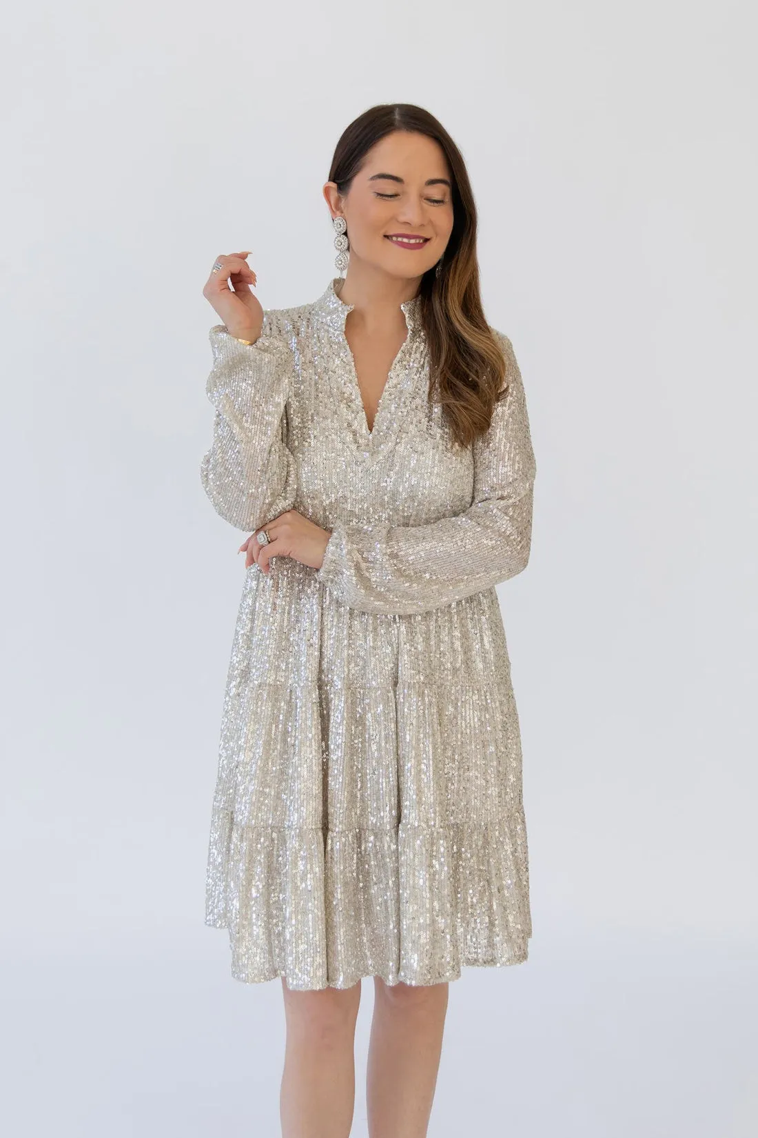 Sail To Sable Charlotte Sequin Dress - Silver