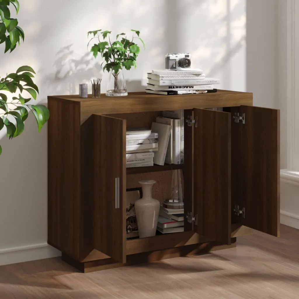 Sideboard Brown Oak 92x35x75 cm Engineered Wood