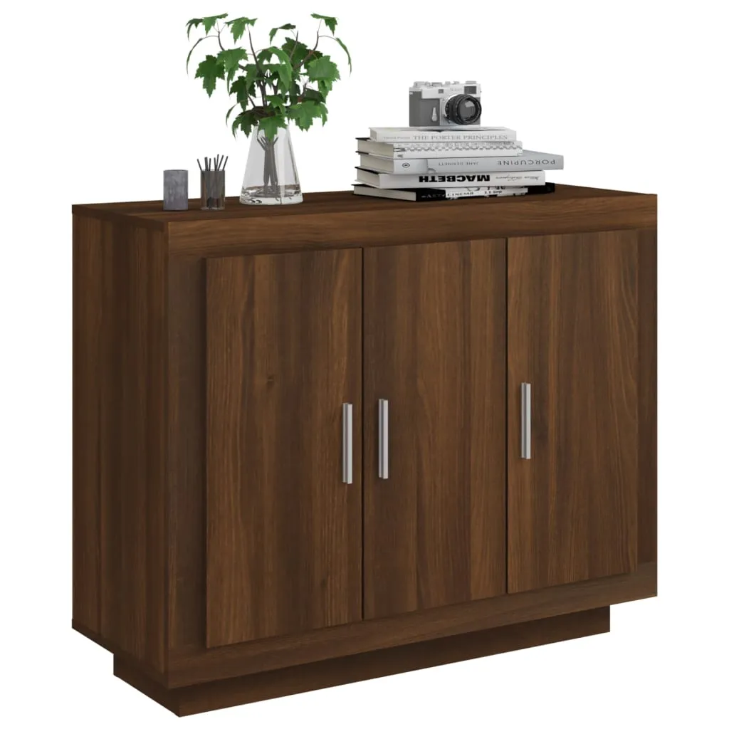 Sideboard Brown Oak 92x35x75 cm Engineered Wood