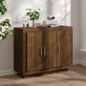 Sideboard Brown Oak 92x35x75 cm Engineered Wood