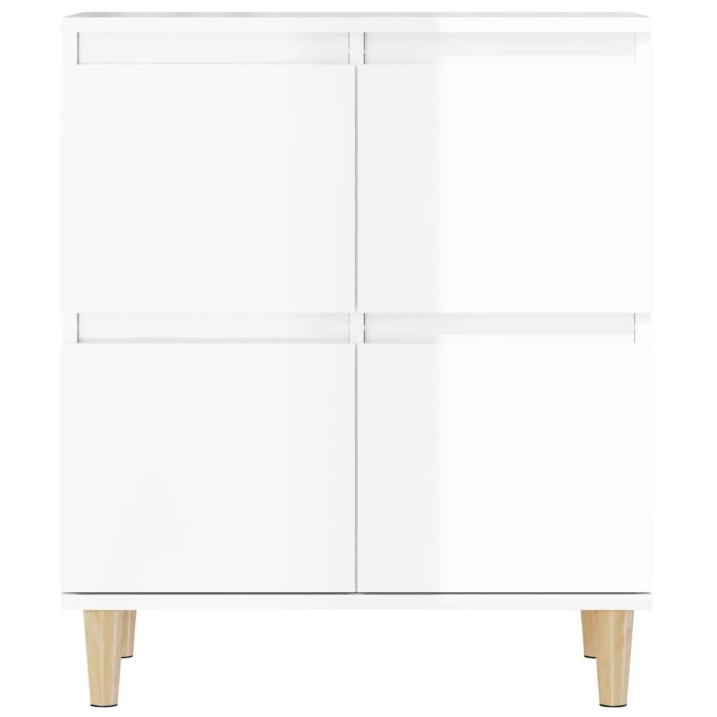 Sideboards 3 pcs High Gloss White 60x35x70 cm Engineered Wood