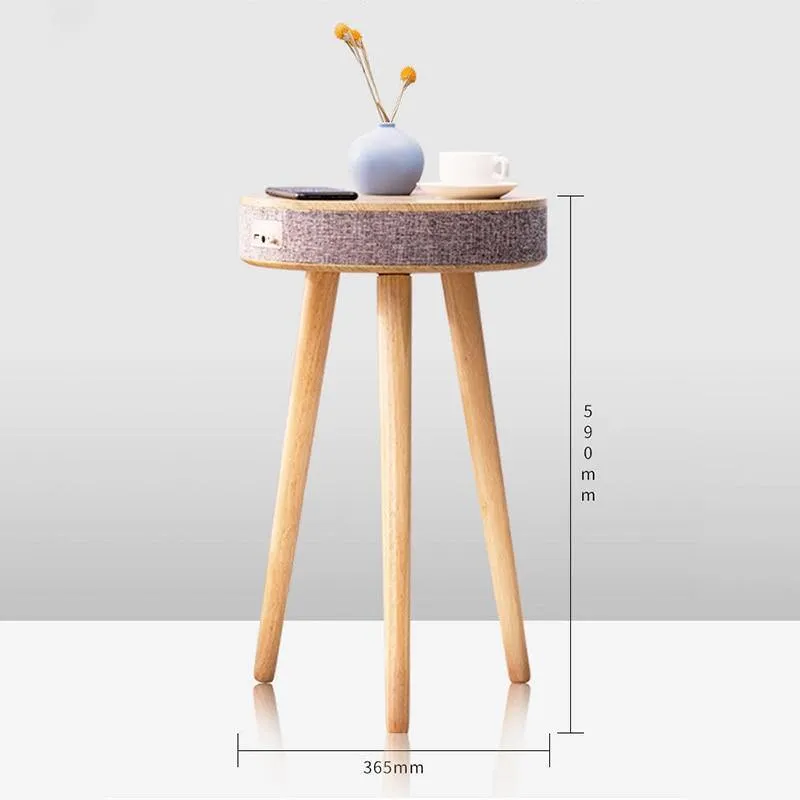 Smart Wooden Bluetooth Speaker Wireless Charging Coffee Side Table