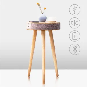 Smart Wooden Bluetooth Speaker Wireless Charging Coffee Side Table