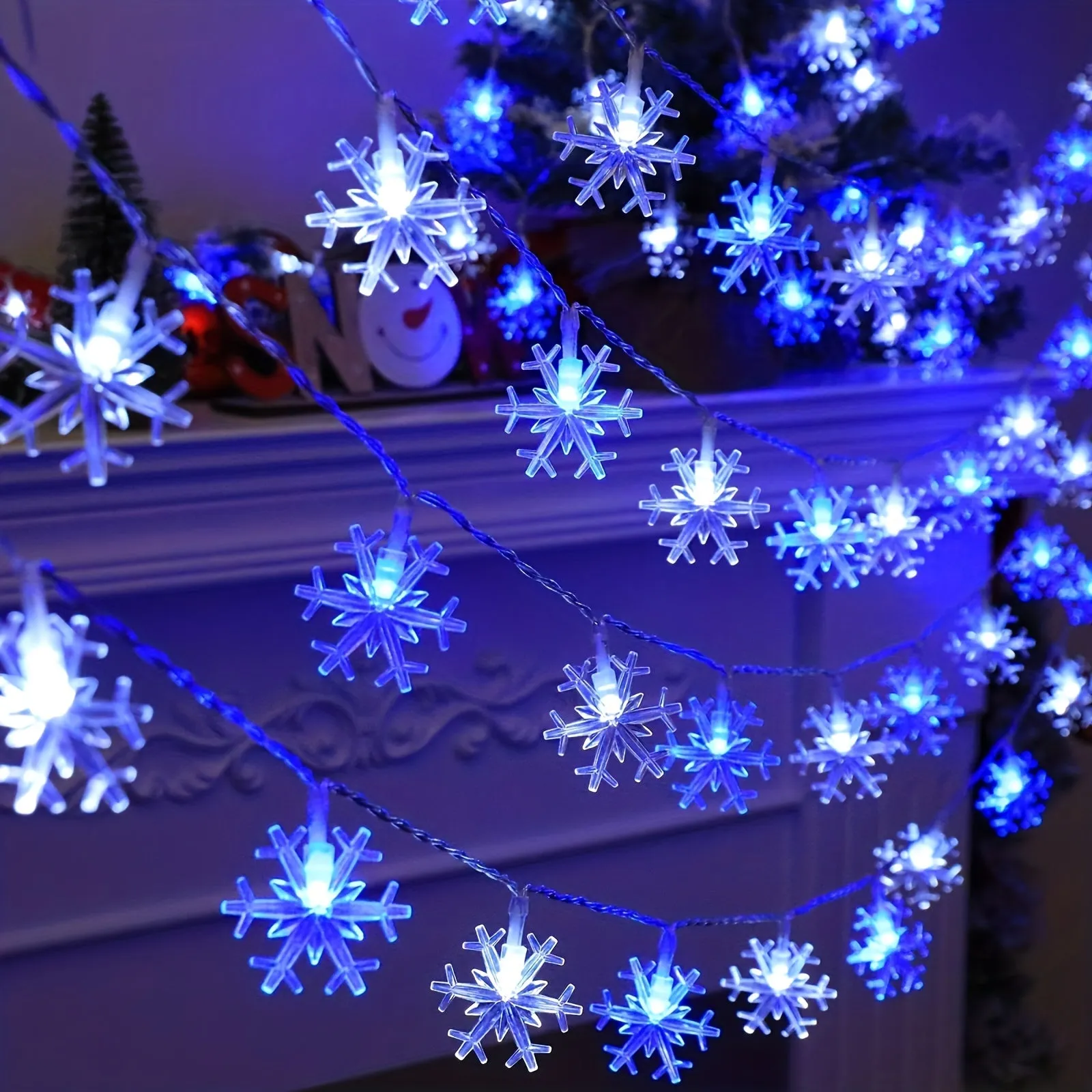 Snowflake String Lights for Living Room Bedroom and Parties