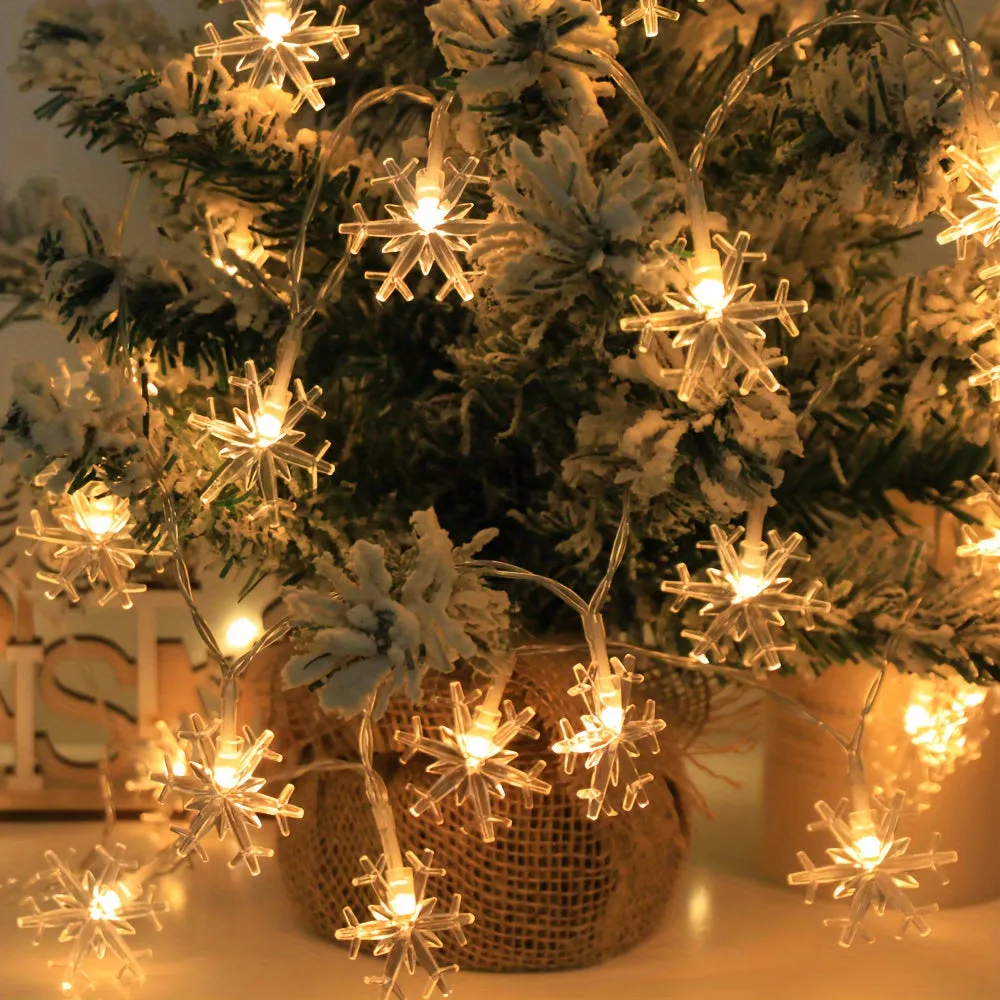 Snowflake String Lights for Living Room Bedroom and Parties