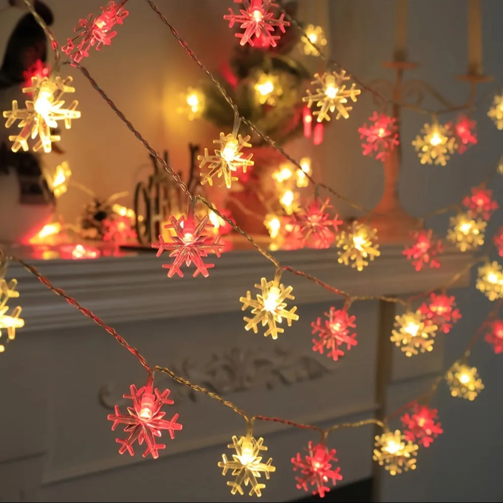 Snowflake String Lights for Living Room Bedroom and Parties