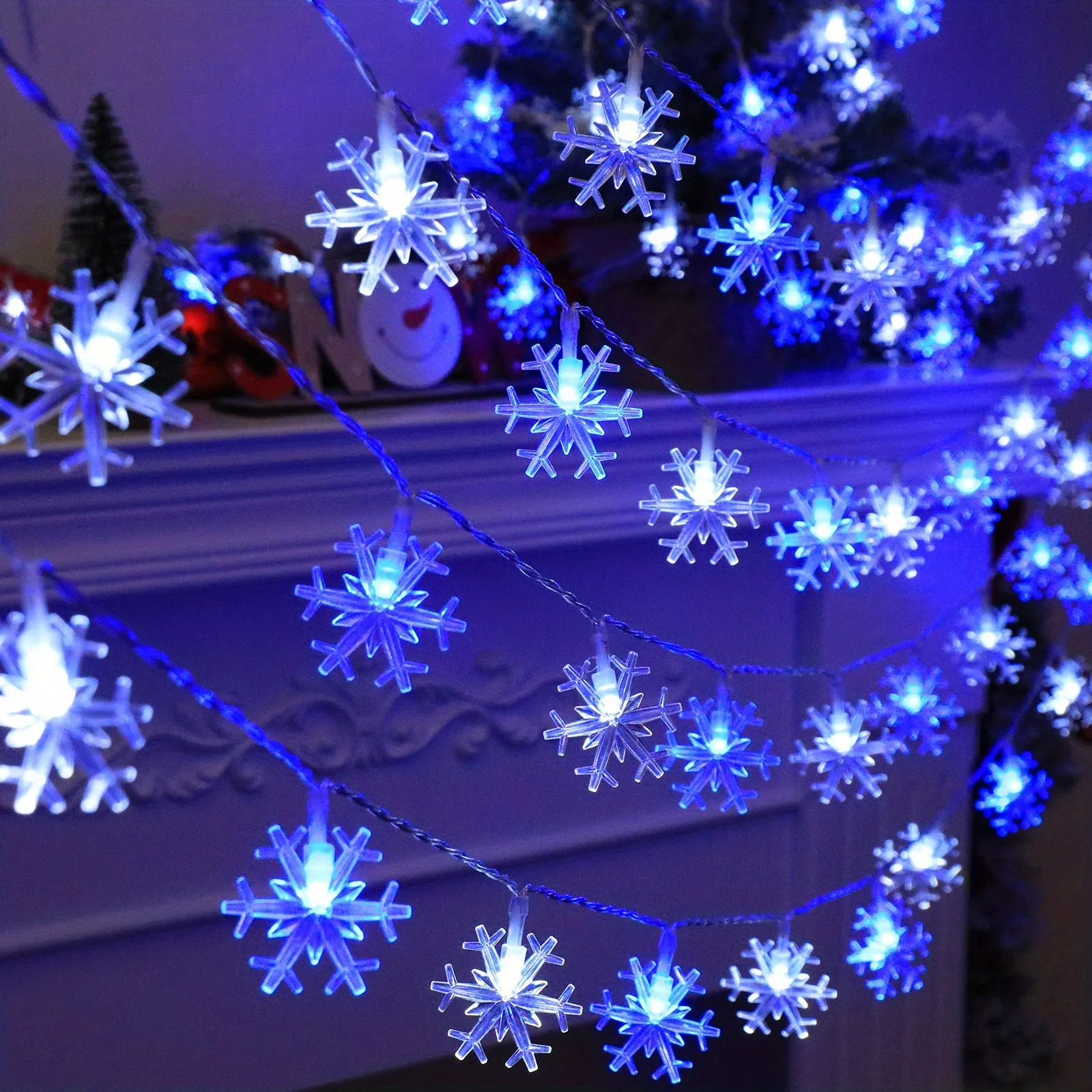 Snowflake String Lights for Living Room Bedroom and Parties