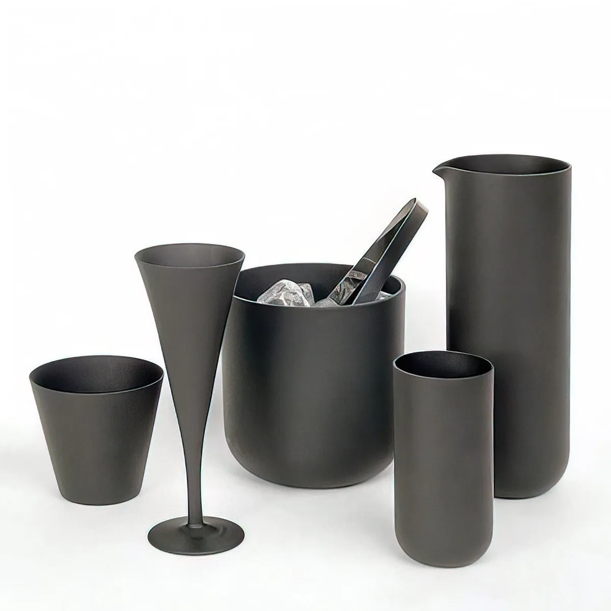 Sugahara Black matte glass cocktail glass