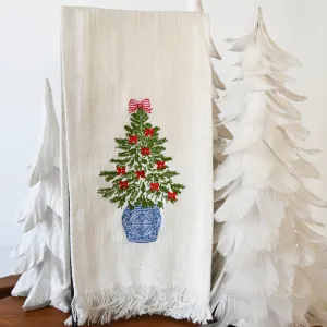 Topiary Christmas Tree Hand Towel