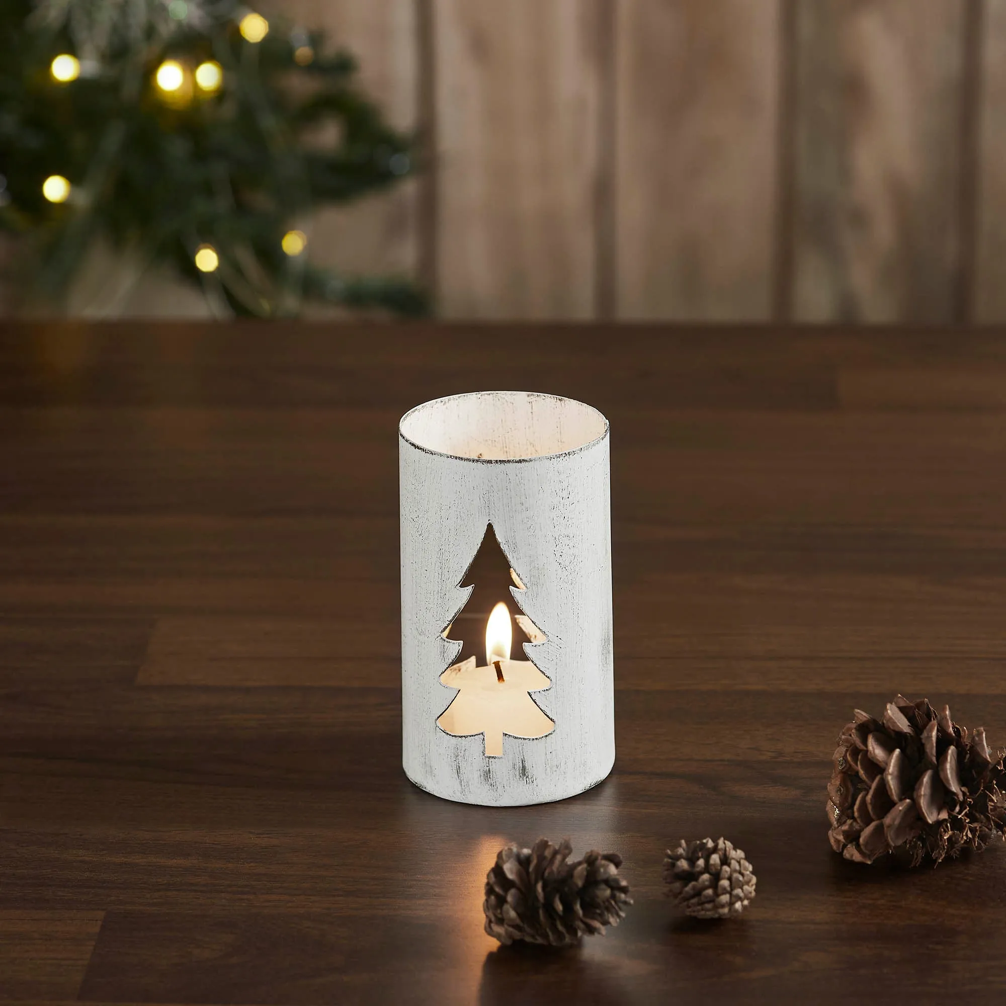 Votive Candle Holder Christmas Tree 4.25x2.75x2.75